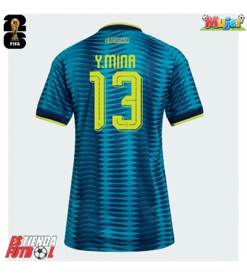Colombia Yerry Mina #13 Segunda Equipación Mujer Mundial 2026 Manga Corta